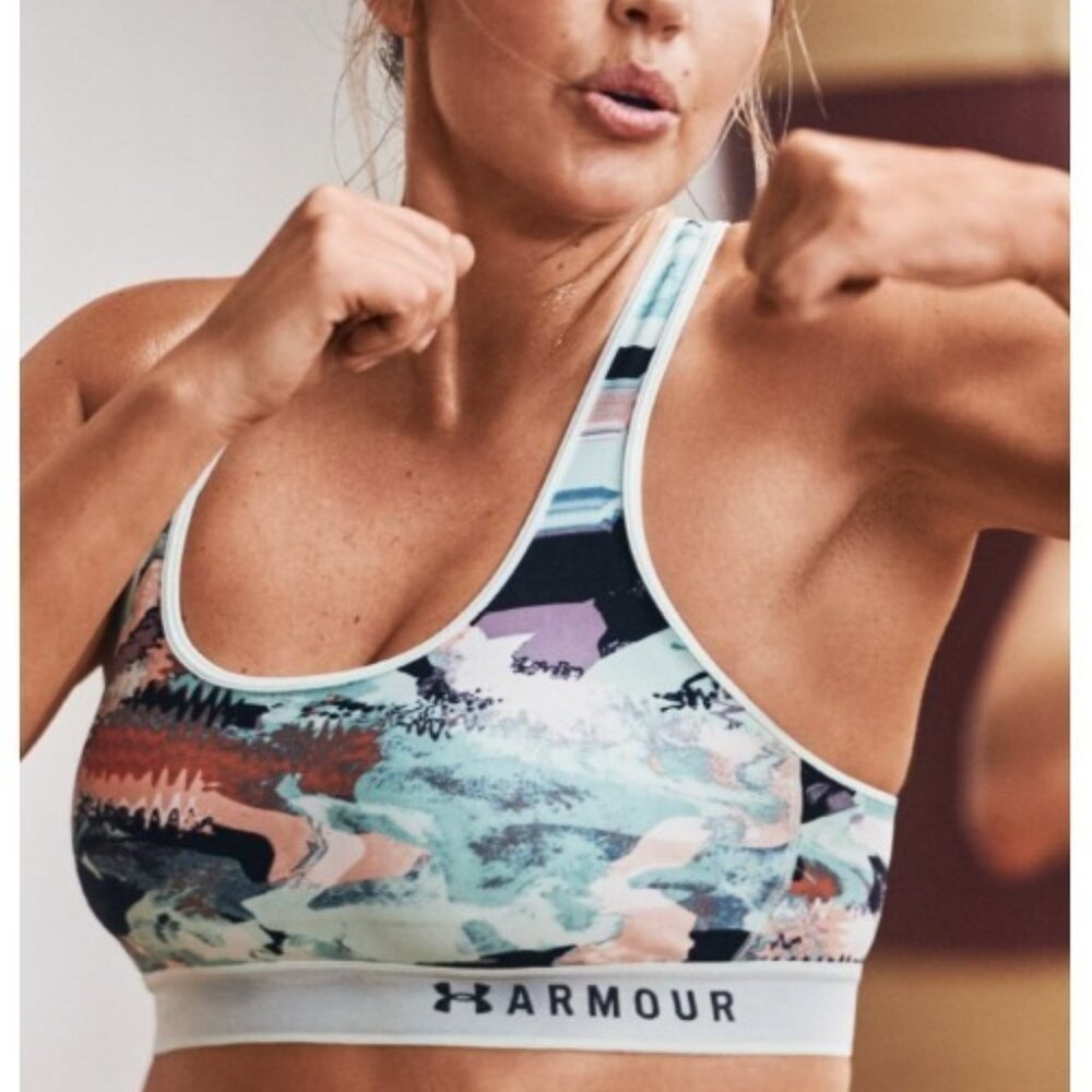 Under Armour Women's Crossback Compression Abstract Print Sports Bra